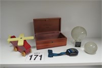 Lane Cedar Box, Toy Helicopter, Stopwatch & More