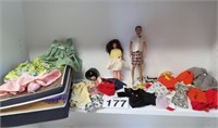 Vintage Skipper & Ken Dolls w/ Clothes & Case