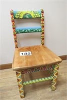 Nice - Hand Painted Wood Chair 29" Tall