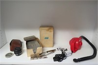 Vintage Stapler w/ Staples Camera Lens & Air Pump