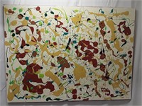 Large Abstract Expressionist Painting Signed