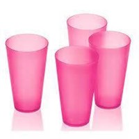 18 Pack of 12 Oz Plastic Cups Pink Colour