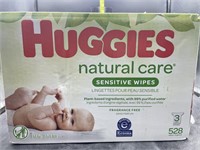 Huggies natural care sensitive wipes - 3 refills