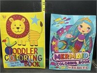 2 toddler coloring books - new