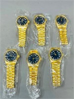 6 Rolex style wrist watches - new - need battery's