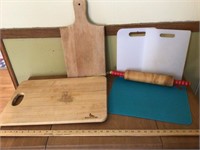 Cutting boards and rolling pin