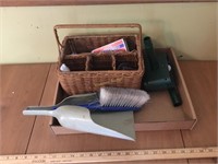 Dust pan & broom, landscape light, caddy