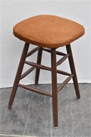 Brown Bar Stool w/"Cowhide" Covered Seat