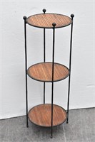 (3 Tiered) Bamboo & Metal Round Shelf/Stand
