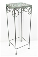 Square Wrought-Iron Scrolly Plant Stand