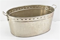 Shiney Oval Hammered Metal Ice Bucket/Cooling Tub