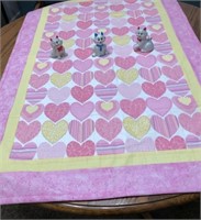 New Handmade Valentine Table Topper Hearts
