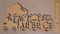 Medium Stained ABC Train Laser Wall Decor