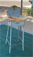 Vintage metal doll high chair