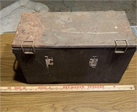 Antique metal Soda cooler with snaps and hinges