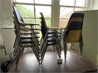 Metal and plastic straight chairs