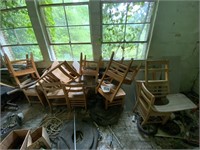 Wood school desks