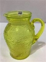 Vaseline Glass Pitcher (9 Inches Tall)