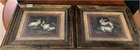 4 Prints, Pair of canvas Rabbit prints-15" x 16"