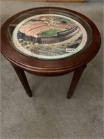 22"D Ohio State Buckeye end table.