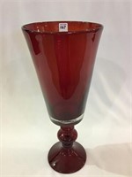 Very Tall Red Glass Vase