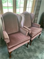 Pair of matchng wing back chairs.