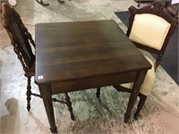 Sm. Square Wood Table on Casters