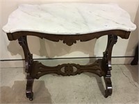 Victorian White Marble Top Lamp Table