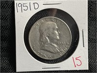 1951D BENJAMIN FRANKLIN HALF DOLLAR