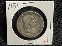 1951 BENJAMIN FRANKLIN HALF DOLLAR