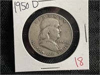 1950D BENJAMIN FRANKLIN HALF DOLLAR