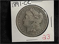 1891CC MORGAN SILVER DOLLAR