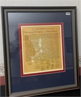 Framed & Matted copy of the Declaration of Ind.