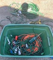 Large lot of extension cords & timers.