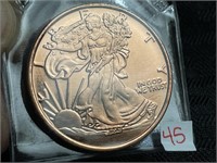 ONE OUNCE WALKING LIBERTY COPPER ROUND
