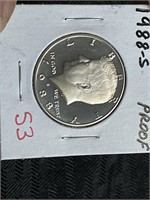 1988S KENNEDY HALF DOLLAR PROOF