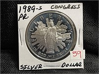 1989 CONGRESS COMMEMORATIVE SILVER DOLLAR