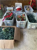 Five tubs of Christmas Decorations.