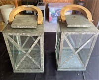 Two 13" metal decorative lanterns.