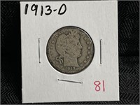 1913D BARBER QUARTER