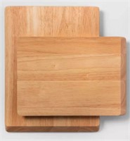 2pc Nonslip Wood Cutting Board Set