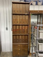POST OFFICE BOX CABINET WITH MAIL DRAWERS
