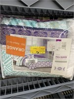 FULL SIZE PURPLE AND BLUE MINI QUILT SET