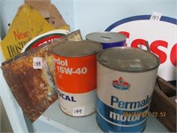 Vtg. Empty Oil Cans-Unical, Amoco & 1 Qt. Bank Can