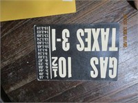 Vtg. Gas Taxes Signage-4 ct.