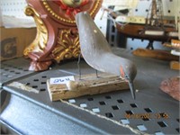 Mini carved Sandpiper Bird Signed C. Rauh