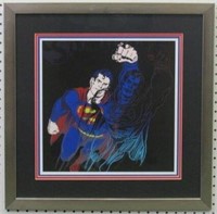 Superman Print Plate Signed By Andy Warhol