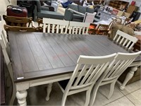 FARMHOUSE DINING TABLE WITH 6 CHAIRS  MSRP