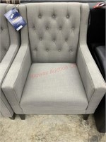 GREY BUTTON TUFTED ACCENT CHAIR MSRP $349.00