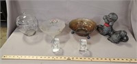 Assortment of Glass Bowls and Figurines